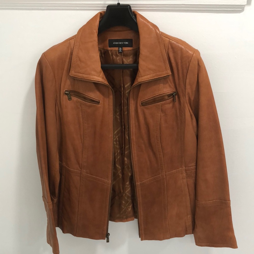 ❤️HOST PICK❤️ NWOT JONES NY LEATHER JACKET SZ XL